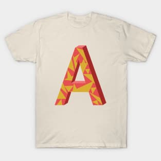 Letter A 3D Design T-Shirt